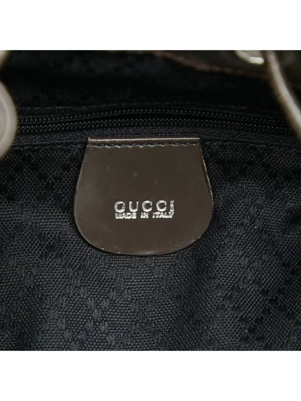 Gucci Bamb Shoulder Bag Drawstring 003 Brown Nylon Leather